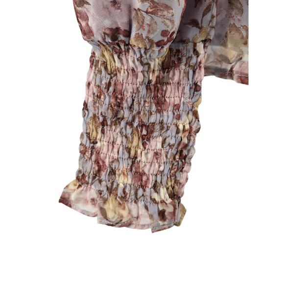 Udel NY Womens Grey Floral‎ Chiffon Blouse NWT Size Small - Picture 5 of 9
